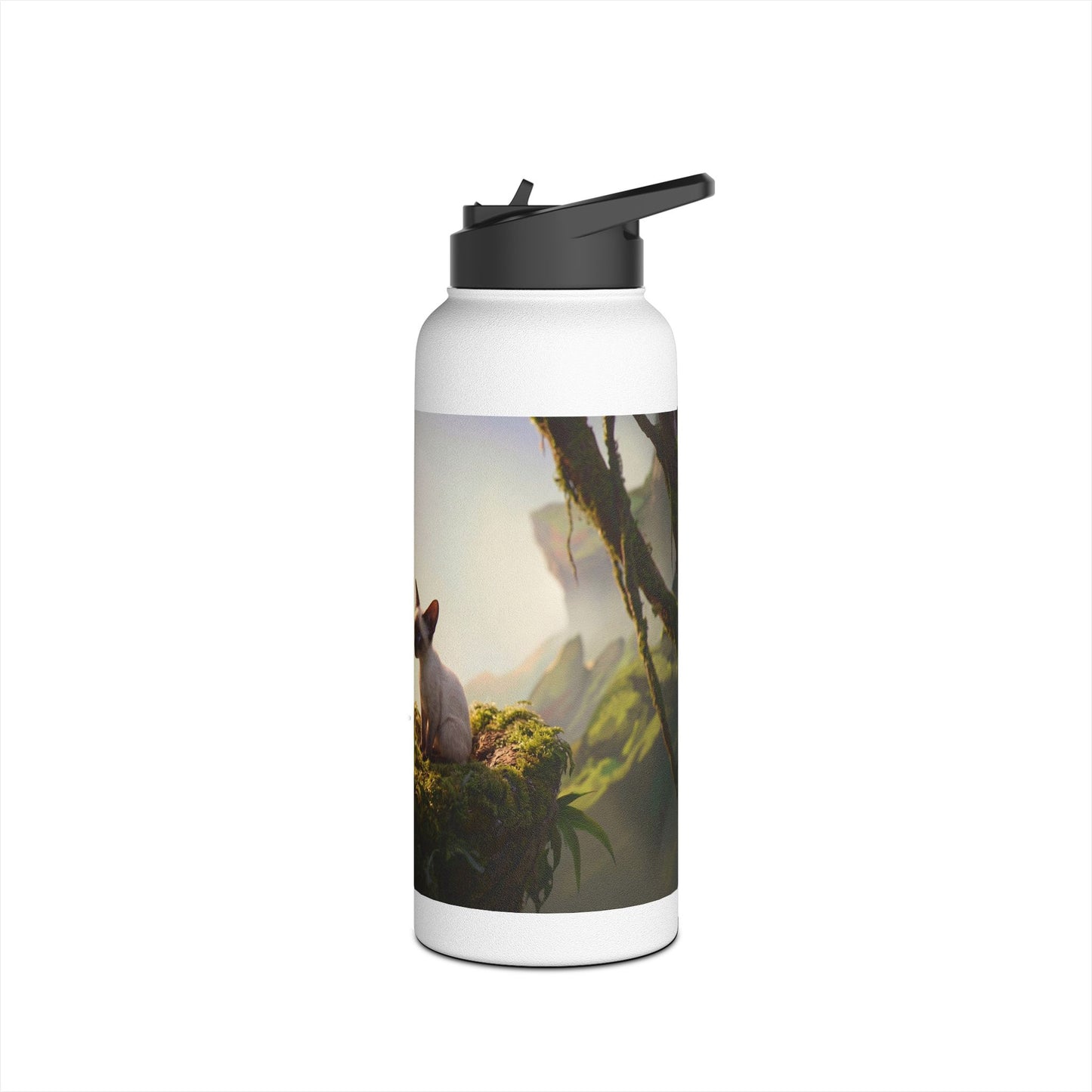 Winged Siamese Kittens Water Bottle – Sunlit Grove Whispers