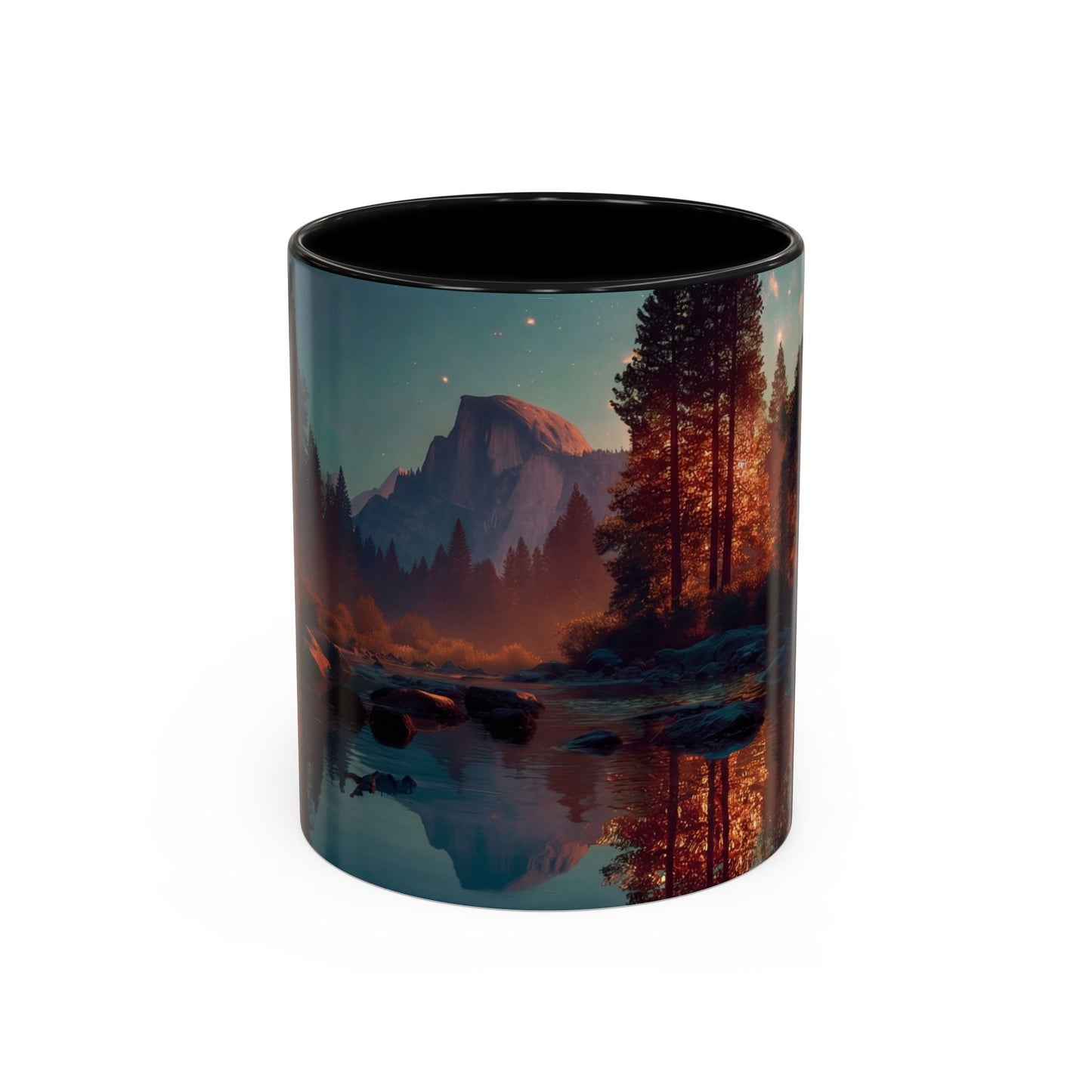 Celestial Reflections Accent Coffee Mug (11, 15oz) – Half Dome’s Starlit Mirror