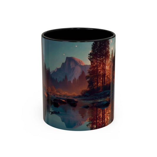 Celestial Reflections Accent Coffee Mug (11, 15oz) – Half Dome’s Starlit Mirror