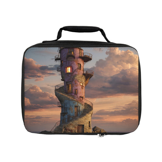 Abandoned Lighthouse Lunch Bag – Sunset Sentinel on the Shore