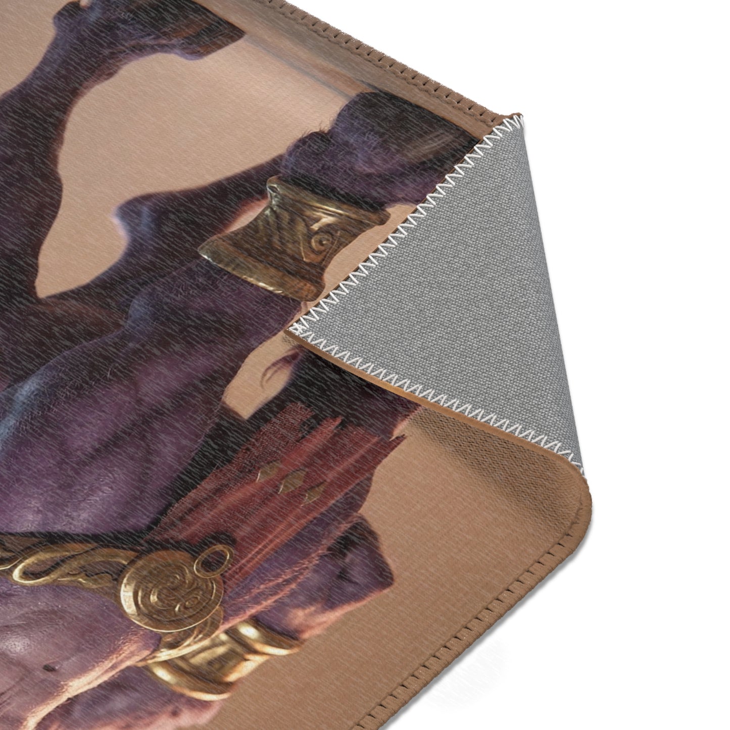Purple Minotaur Guardian Area Rug – Warm Earth-Toned Mythic Presence