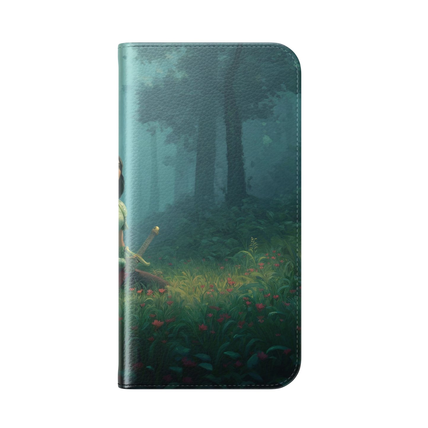 Woodland Sentinel Flip Cases – Green Knight in Misty Grove