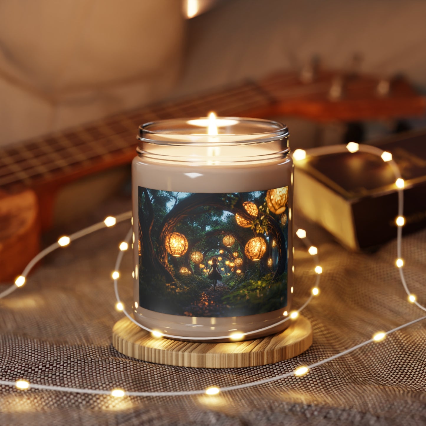 Luminous Forest Path Scented Soy Candles with White Lid, 9oz – Warm Glow Through Twisted Canopy