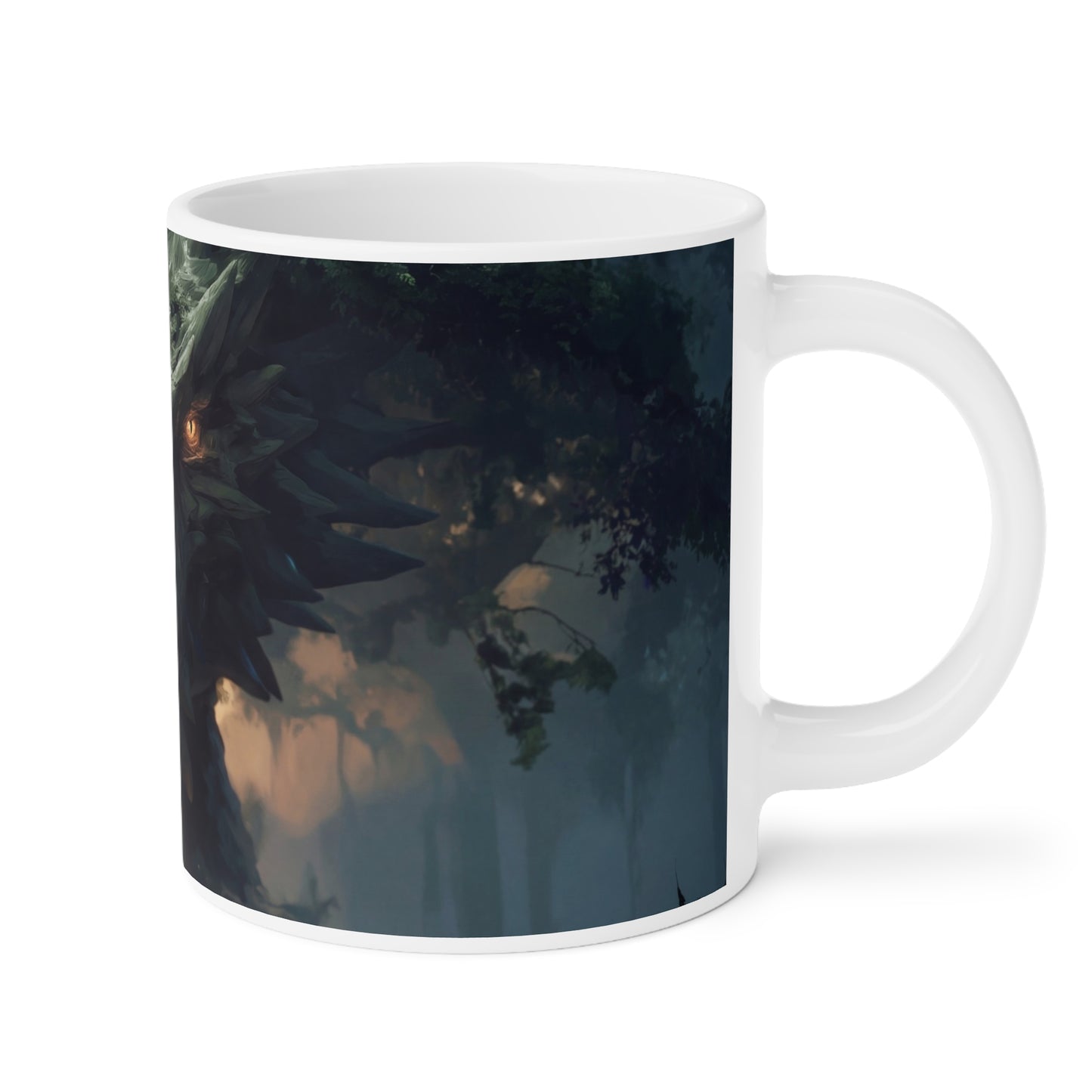 Ancient Dragon Sentinel Ceramic Mugs (11oz\15oz\20oz) – Whispers of the Verdant Throne