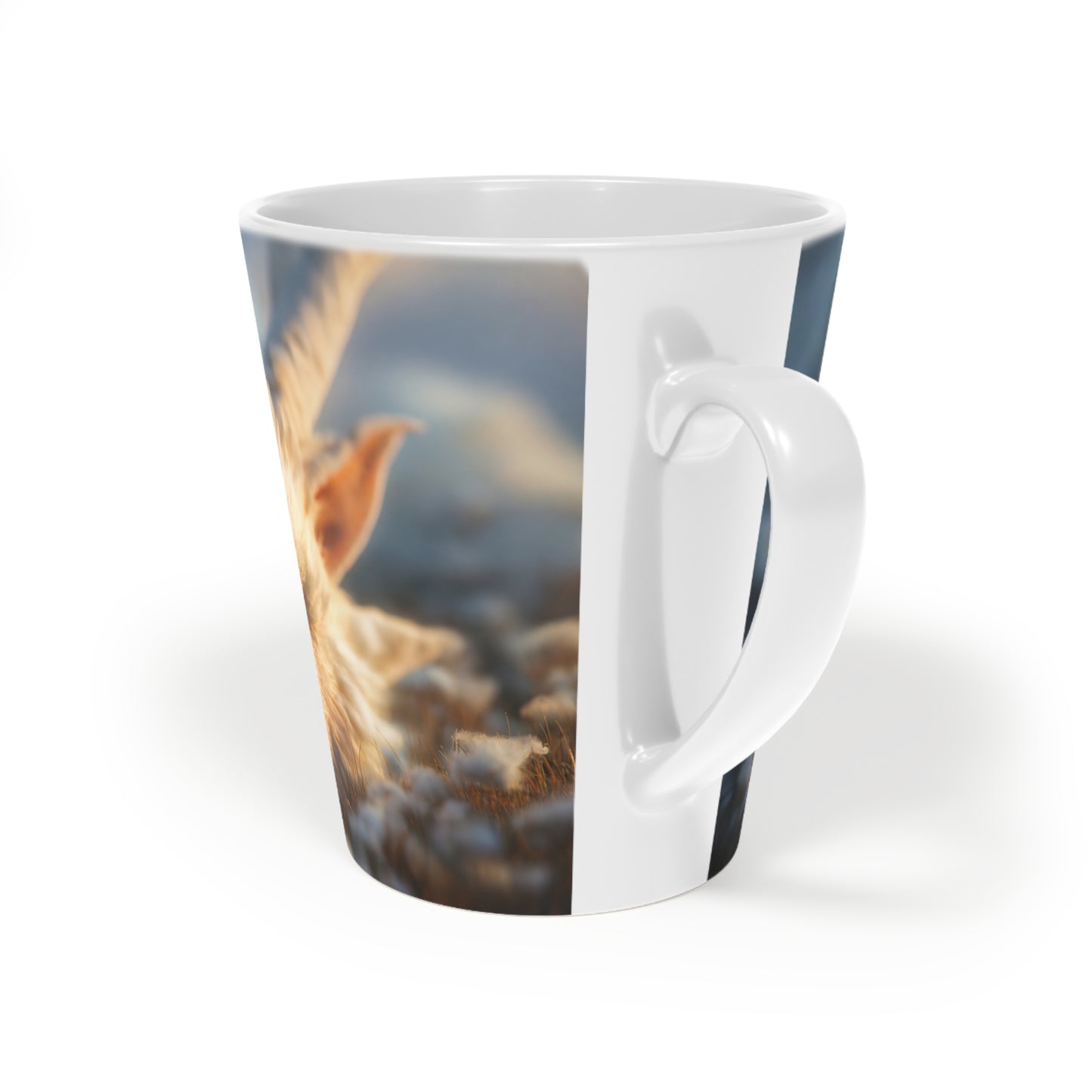 Sleeping Dragon & Girl Latte Mug, 12oz – Frostlight Guardian Dreamscape