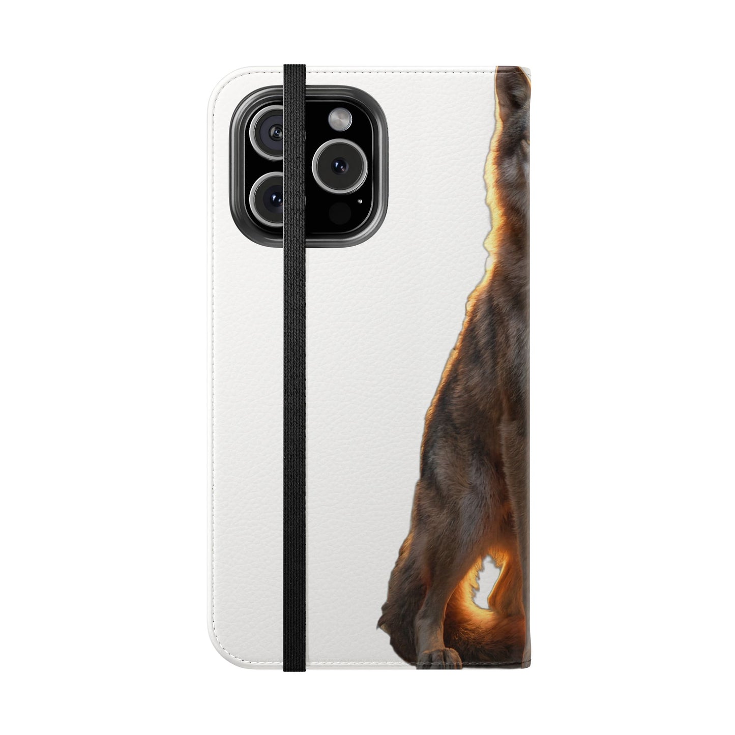 Sunlit Wolf Flip Cases – Golden Hour Sentinel Portrait