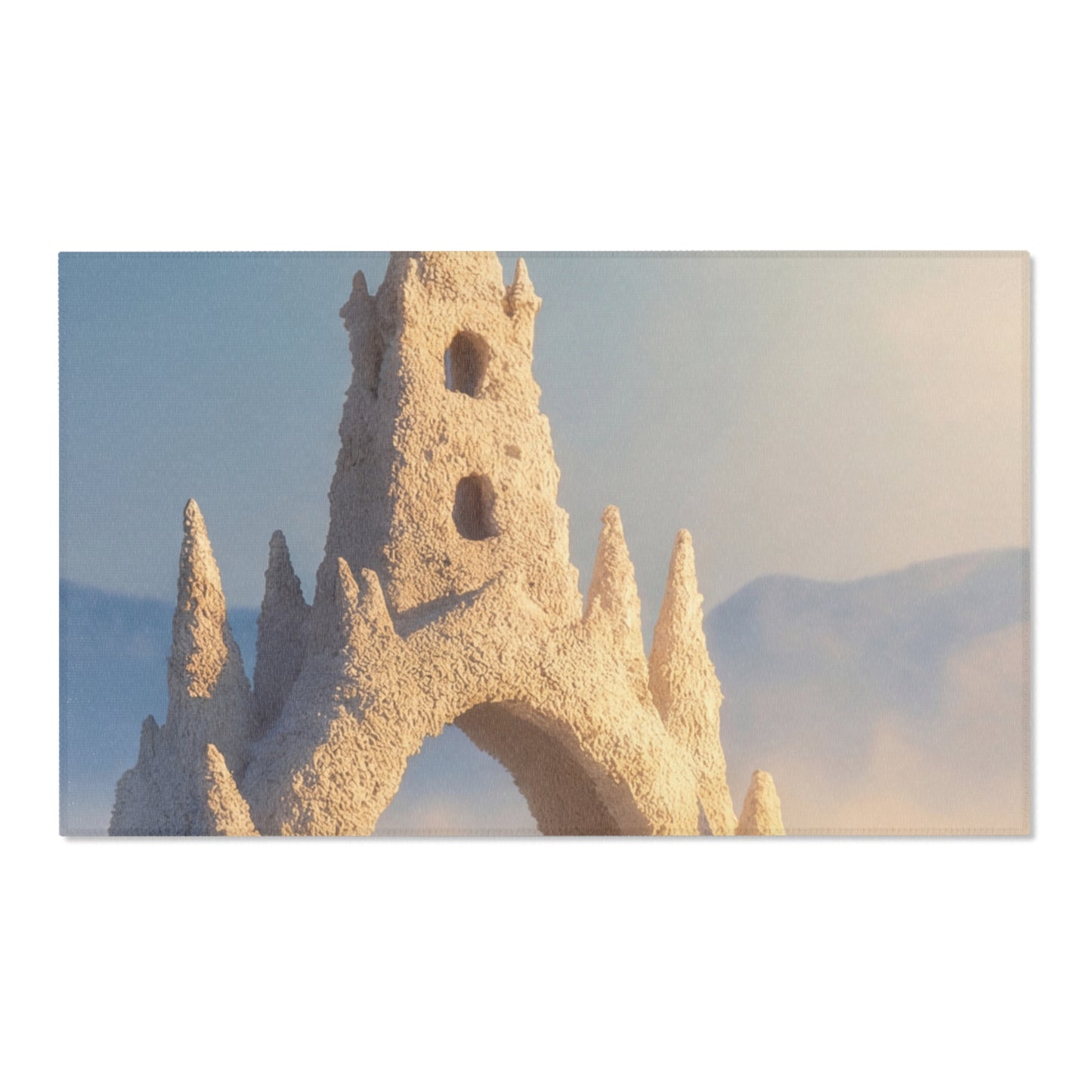 Desert Castle Area Rugs – Sunlit Sandscape Gateway