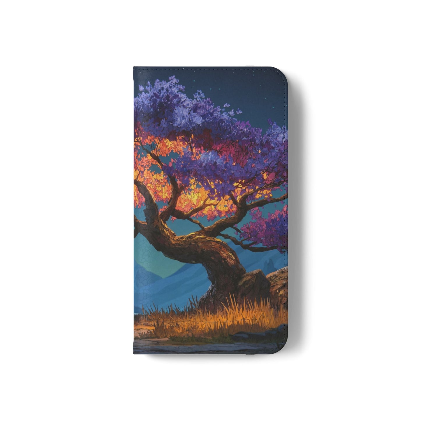 Violet Flame Tree Flip Cases – Twilight Mountain Glow Case