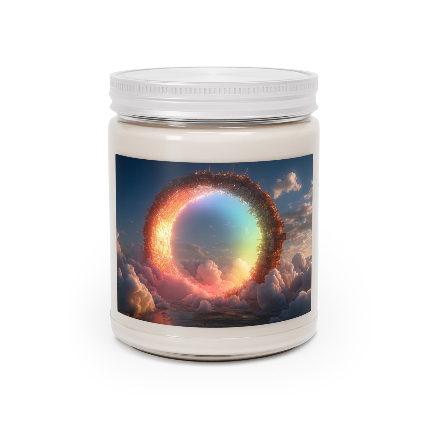 Celestial Vortex Scented Soy Candles with White Lid, 9oz – Indigo Cloud Dreamscape