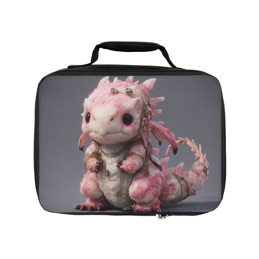 Pink Dragonling Lunch Bag – Tiny Guardian with Gold Chains