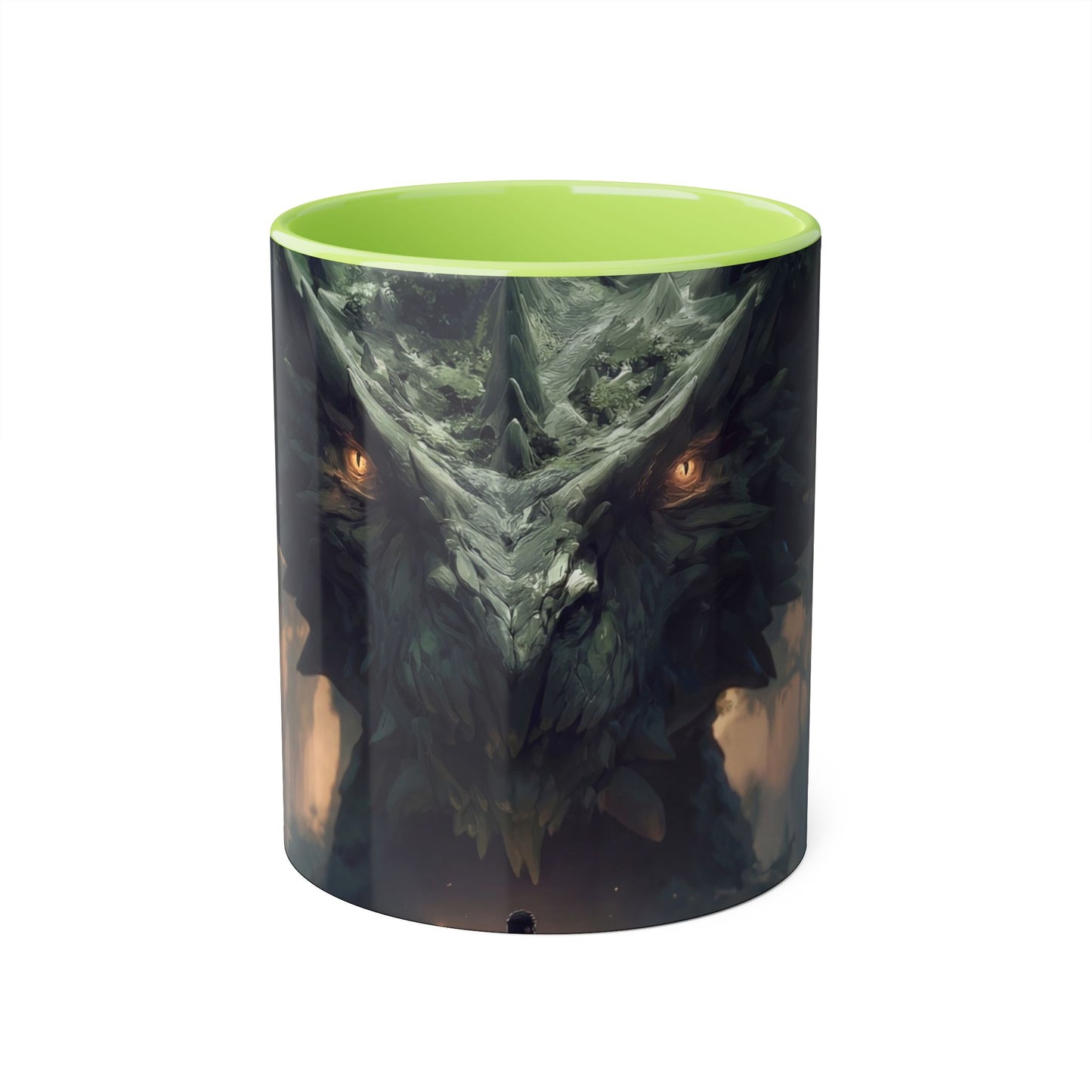 Guardian Dragon Accent Mugs, 11oz – Moss-Crowned Forest Sentinel
