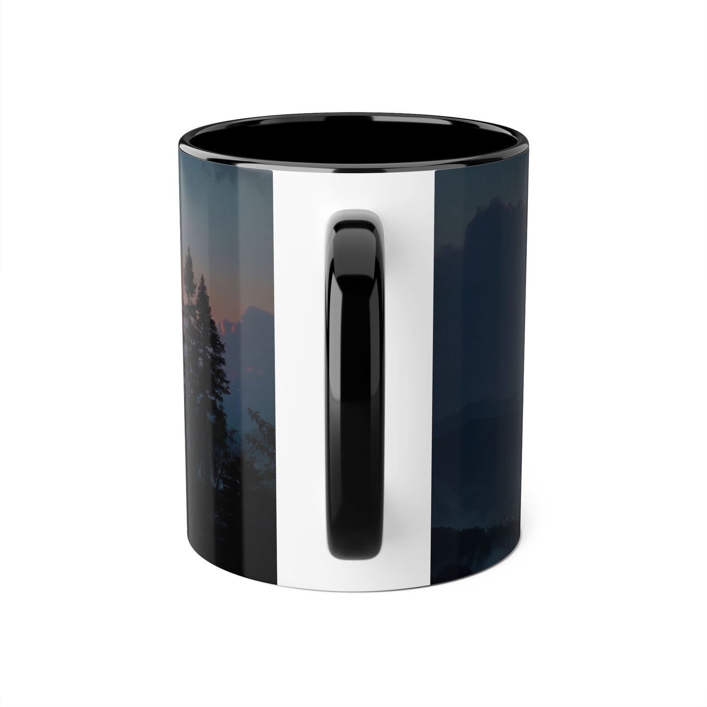 Meteor Over Valley Accent Mugs, 11oz – Fiery Skyfall from Twilight Cliffs