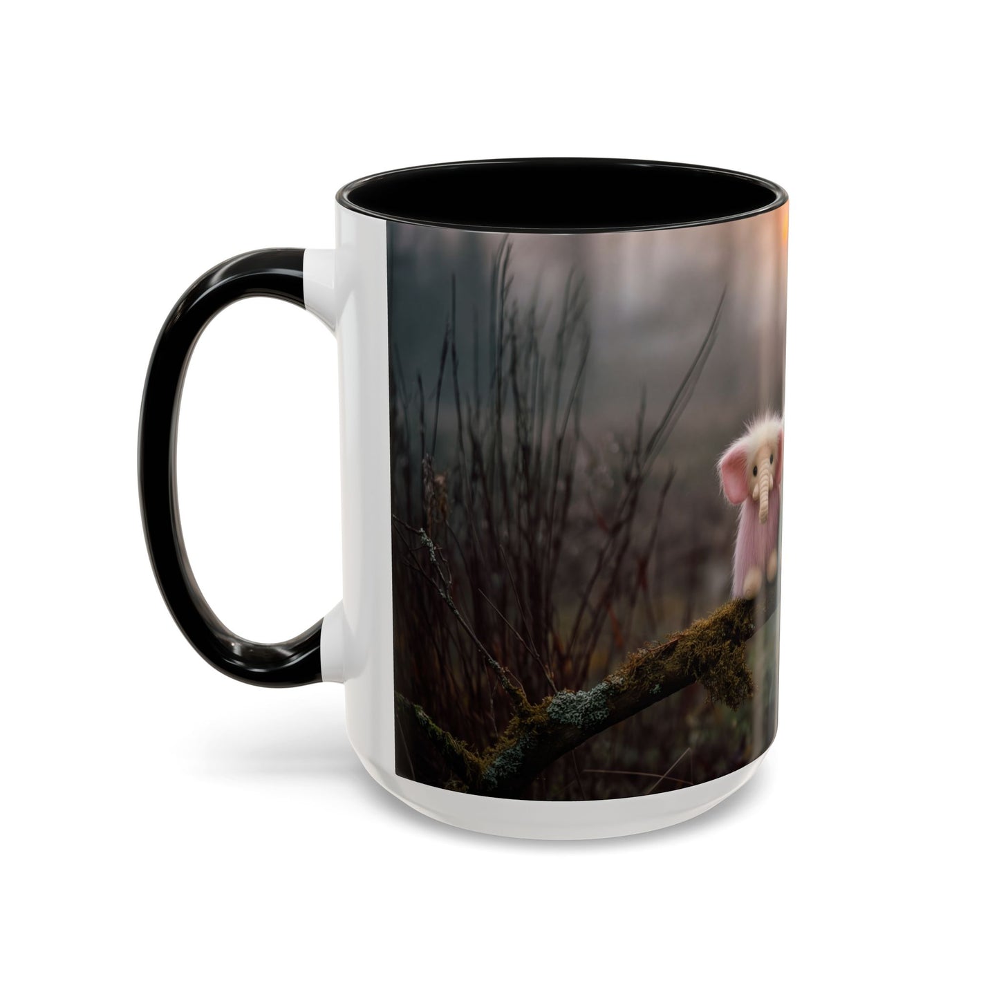 Fuzzy Elephant Trio Accent Coffee Mug (11, 15oz) – Mossy Branch Forest Friends
