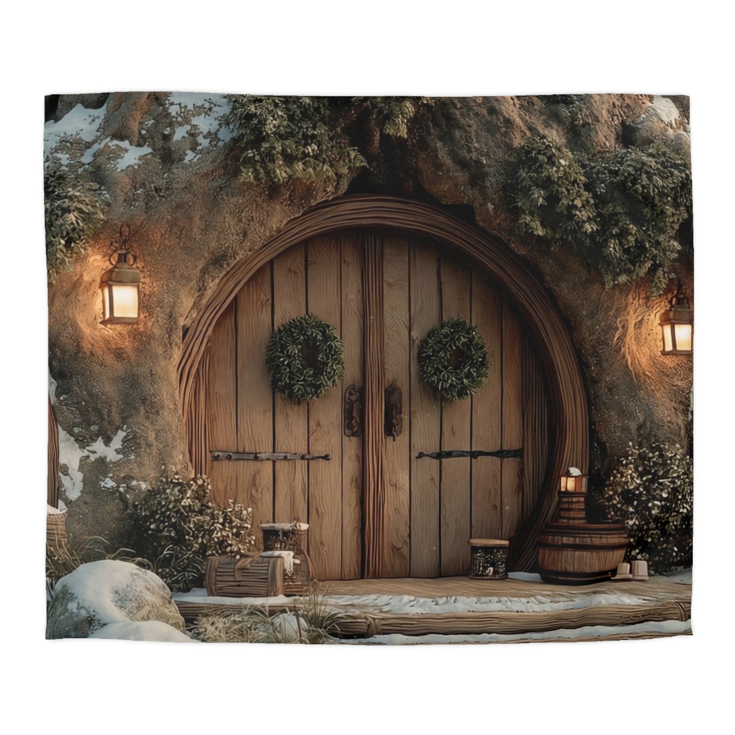Winter’s Whisper Microfiber Duvet Cover – Cozy Treehouse Sanctuary