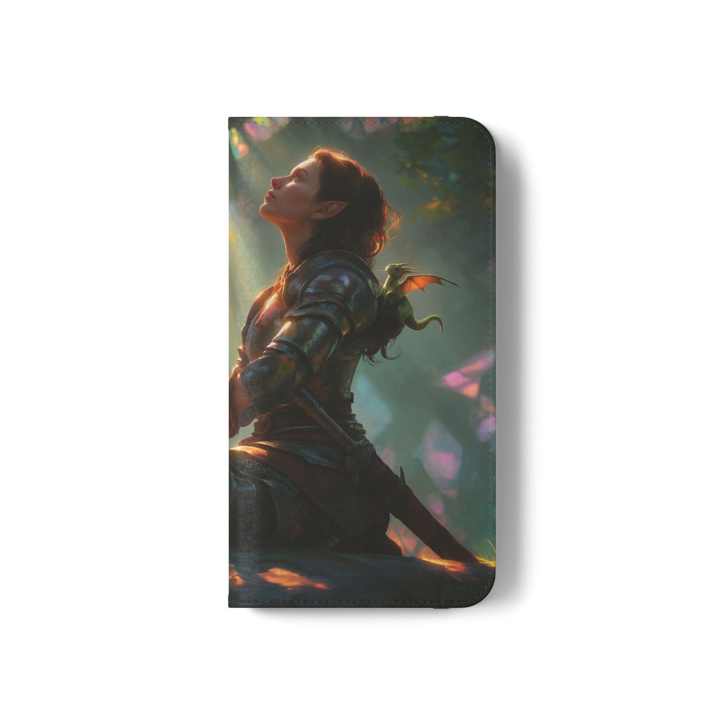 Crystal Grove Sentinel Flip Cases – Iridescent Forest Dawn Guardian