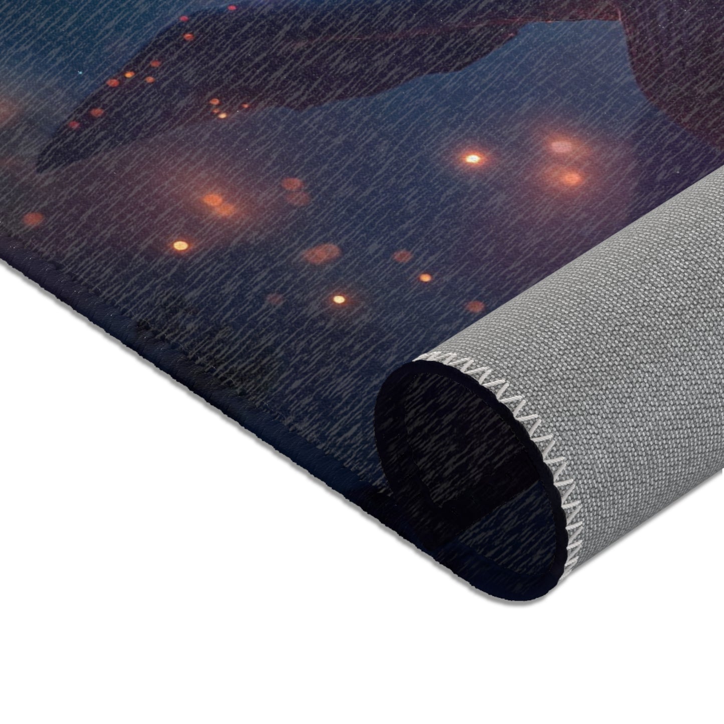 Celestial Plesiosaur Area Rug – Glowing Twilight Leviathan