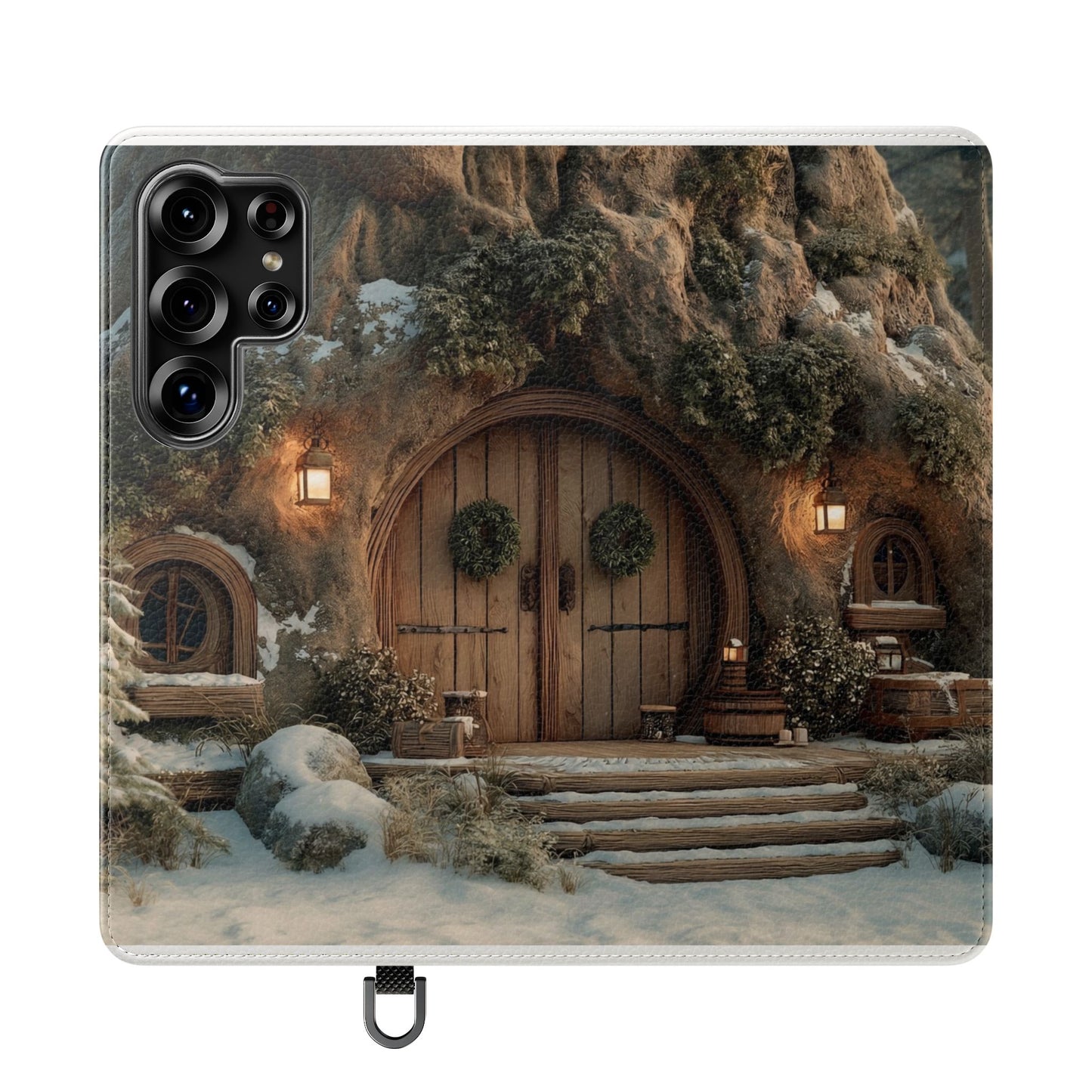 Hobbit Hole Flip Cases – Cozy Winter Doorway Scene