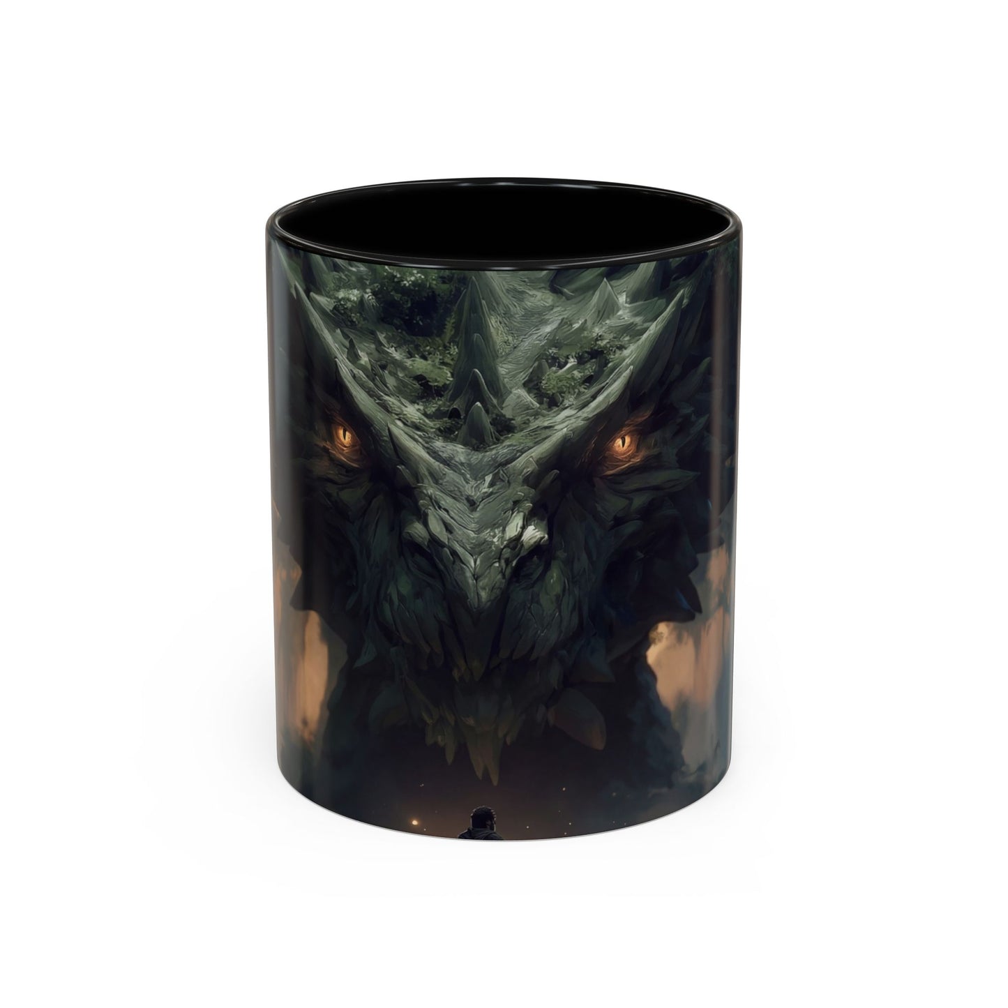 Ancient Dragon Sentinel Accent Coffee Mug (11, 15oz) – Forest Guardian at Dawn