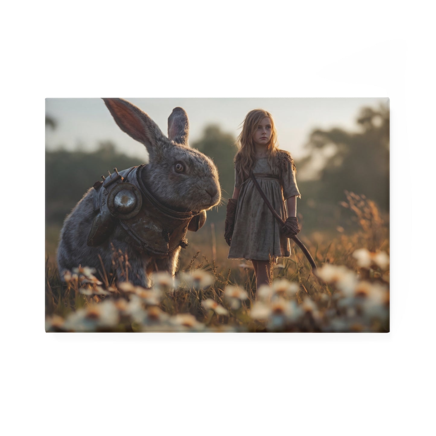 Steampunk Rabbit Companion Button Magnet, Rectangle (1 & 10 pcs) – Sunset Meadow Pact