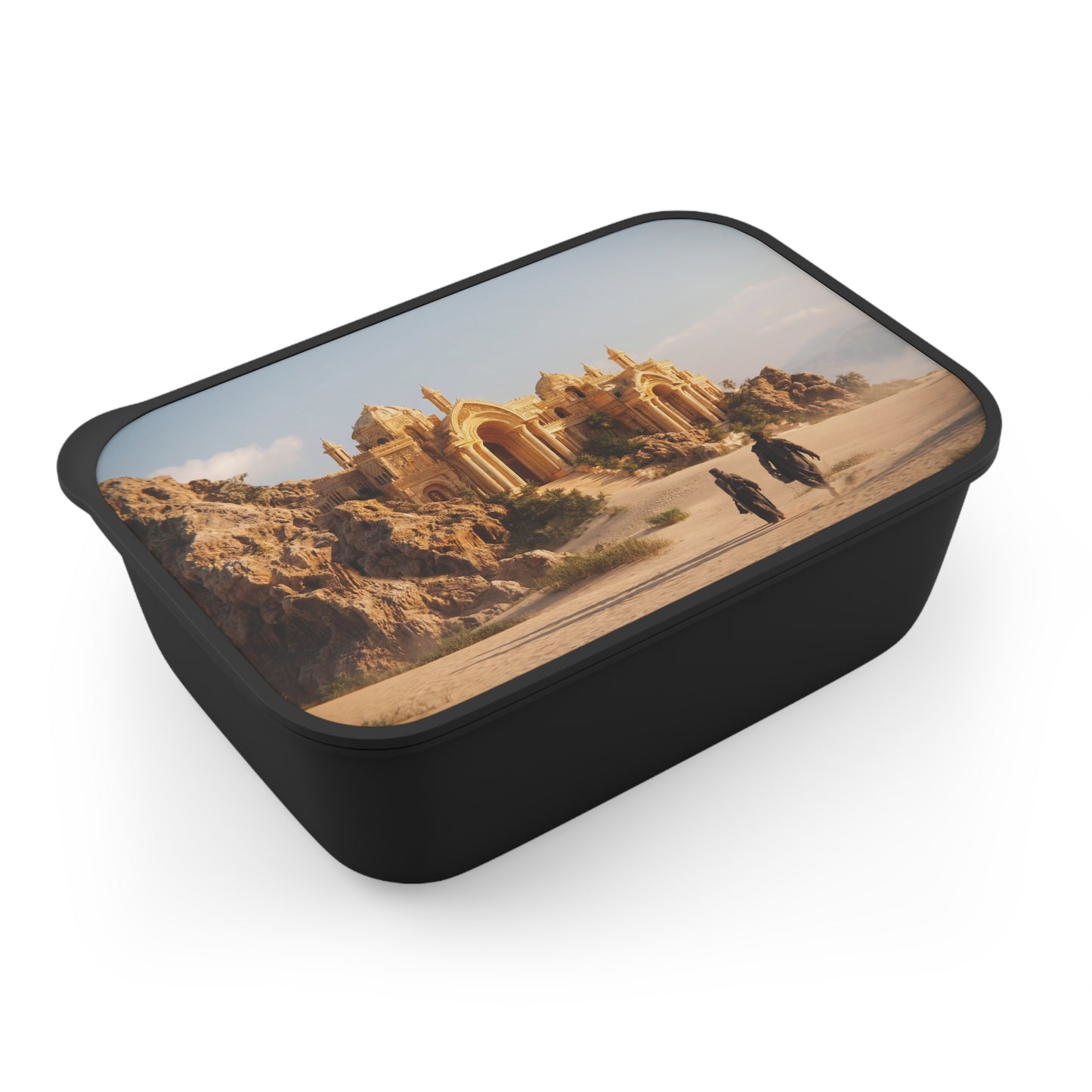 Desert Oasis Palace PLA Bento Box with Band and Utensils – Golden Hour Pilgrimage
