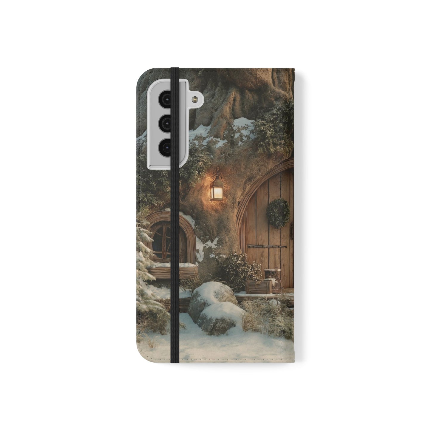 Hobbit Hole Flip Cases – Cozy Winter Doorway Scene