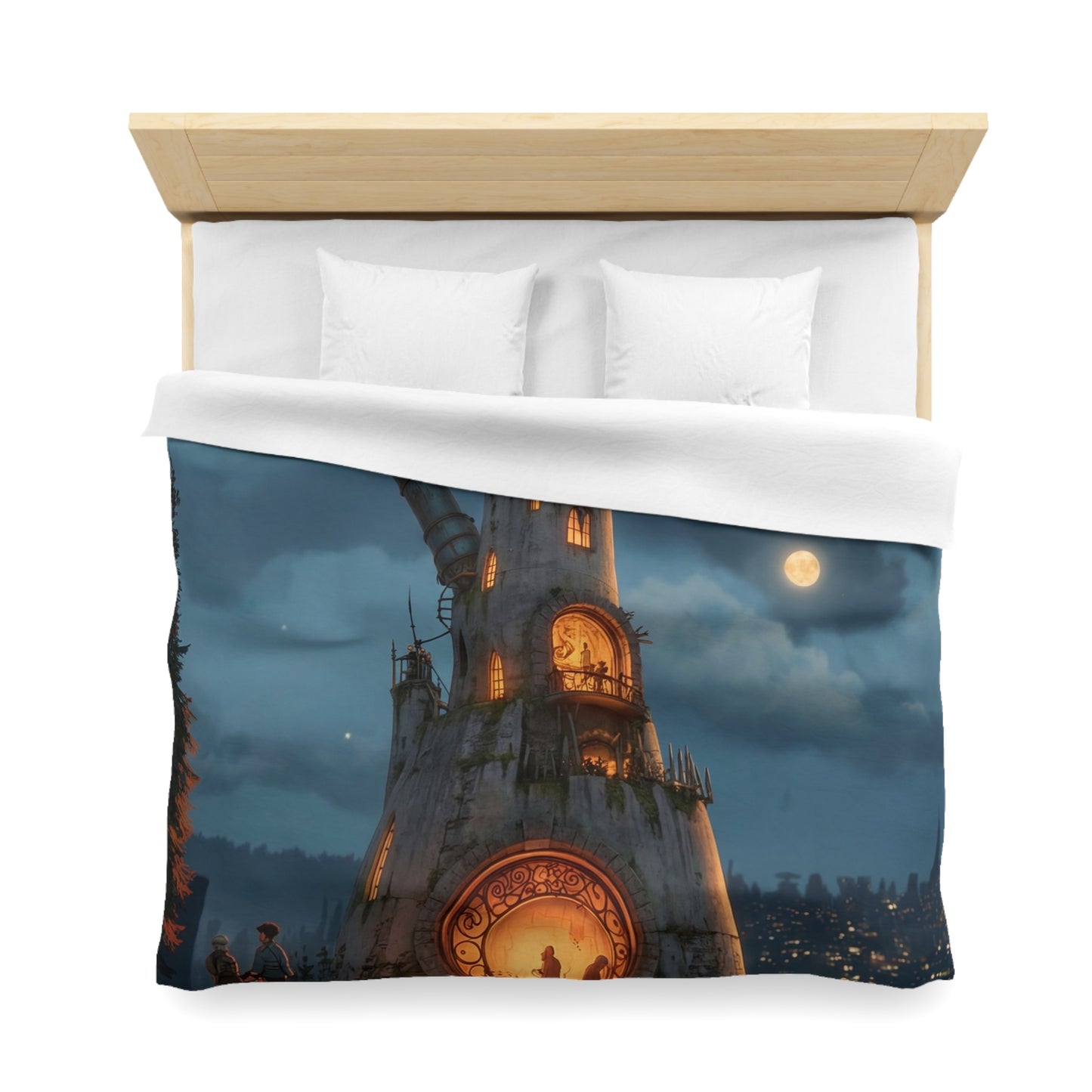 Starlit Observatory Duvet Cover – Whispers of the Cosmic Gate