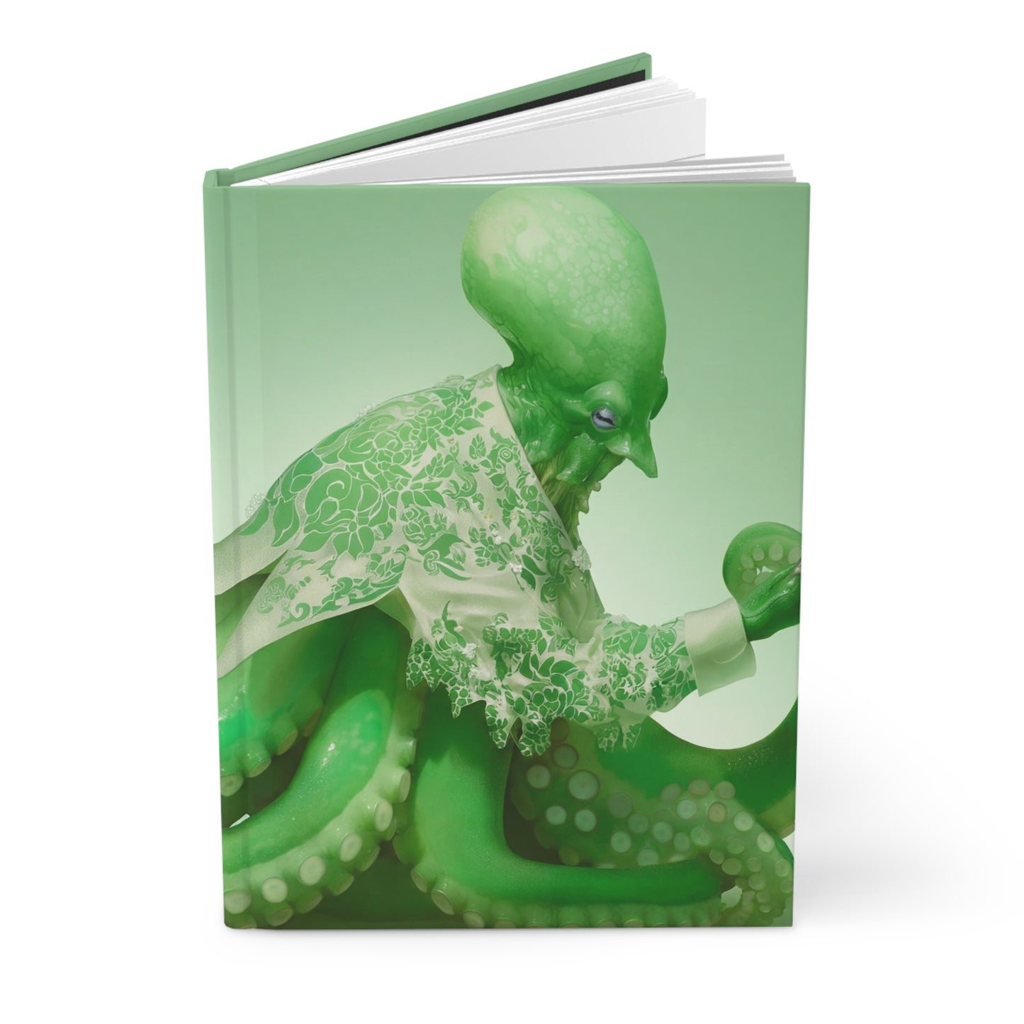 Octopus in Floral Shirt Hardcover Journal Matte – Emerald Digital Dandy