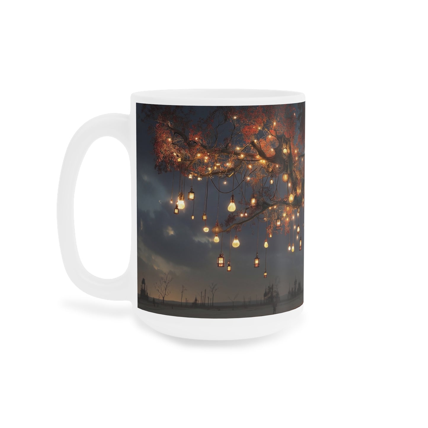 Luminous Wisteria Tree Ceramic Mugs (11oz\15oz\20oz) – Desert Night’s Warm Embrace