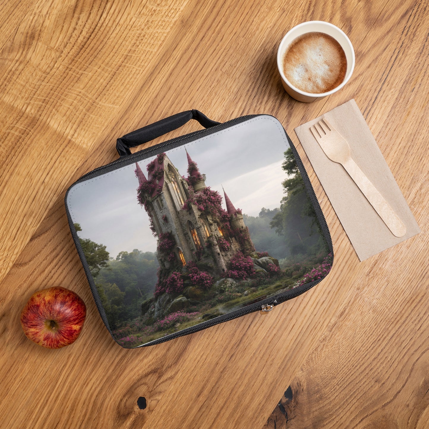 Rose-Spangled Castle Lunch Bag – Twilight Sanctuary for the Dreamer