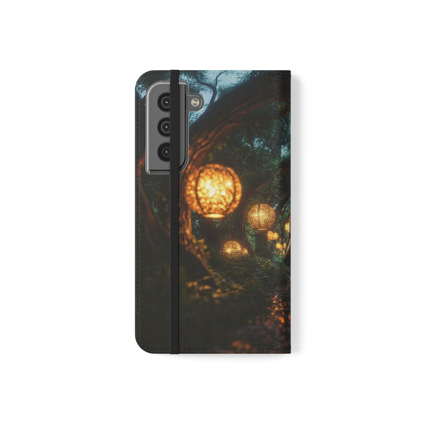 Lantern Archway Flip Cases – Girl Walking Through Forest Tunnel Art Case