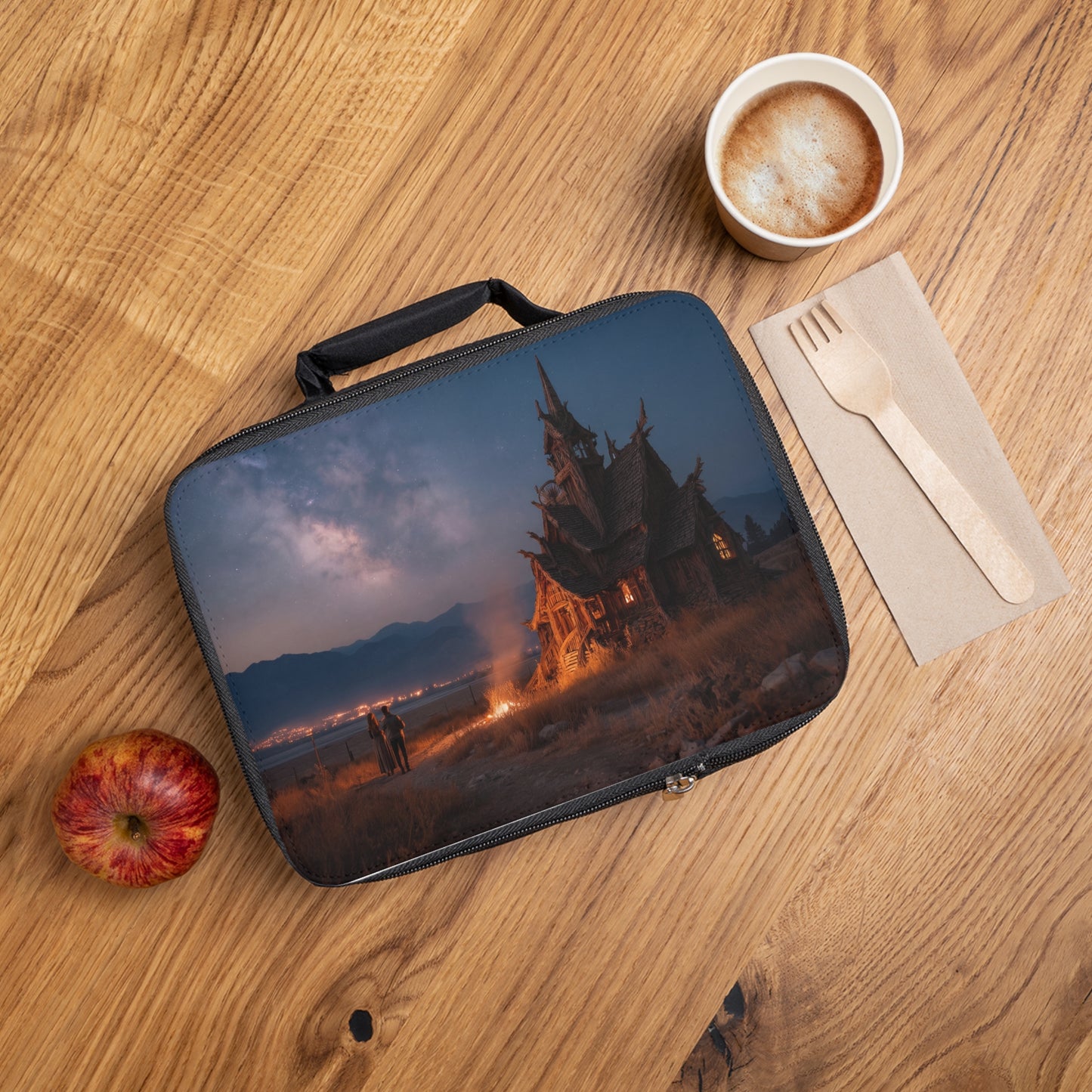 Starlit Chapel Under Milky Way Lunch Bag – Whispers of Twilight