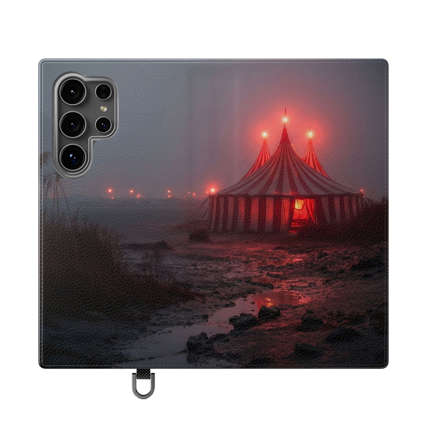 Crimson Circus Tent Flip Cases – Misty Coastside Lantern Scene