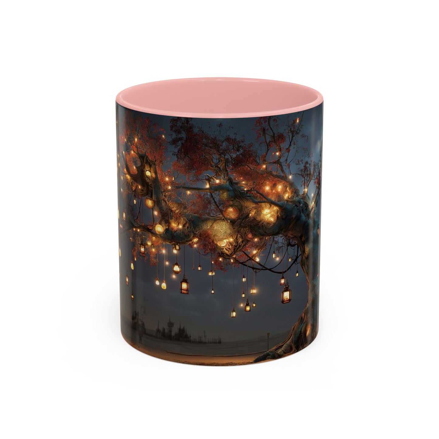 Lantern Tree Accent Coffee Mug (11, 15oz) – Amber Glowing Guardianship