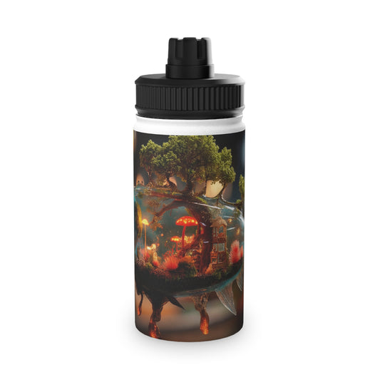 Forest Within Fish Stainless Steel Water Bottle, Sports Lid – Liquid Eden Dreamscape