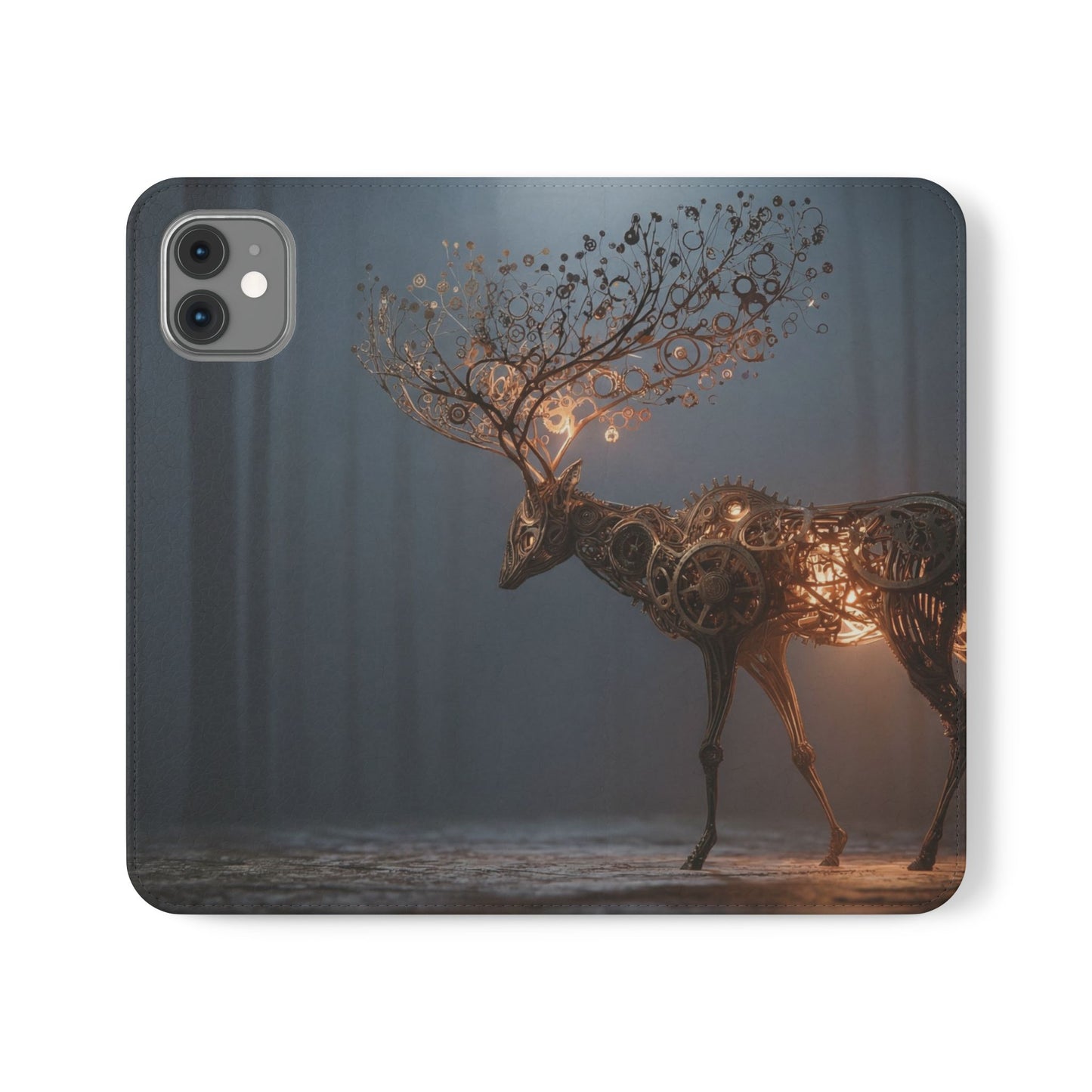 Mechanical Deer Flip Cases – Gears and Twilight Forest Guardian