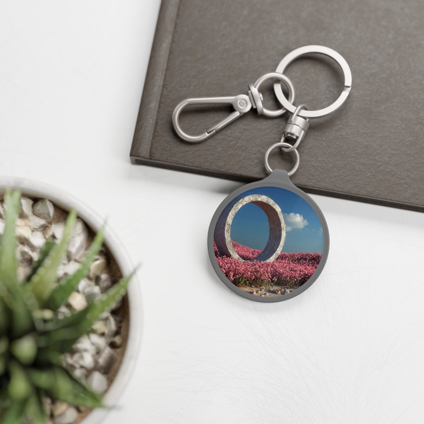 Stone Circle Keyring Tag – Pink Bloomed Portal