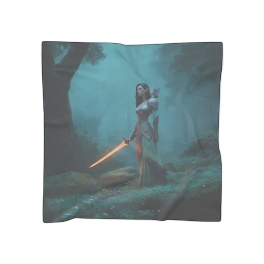 Twilight Sentinel Poly Scarf – Moss-Draped Forest Guardian
