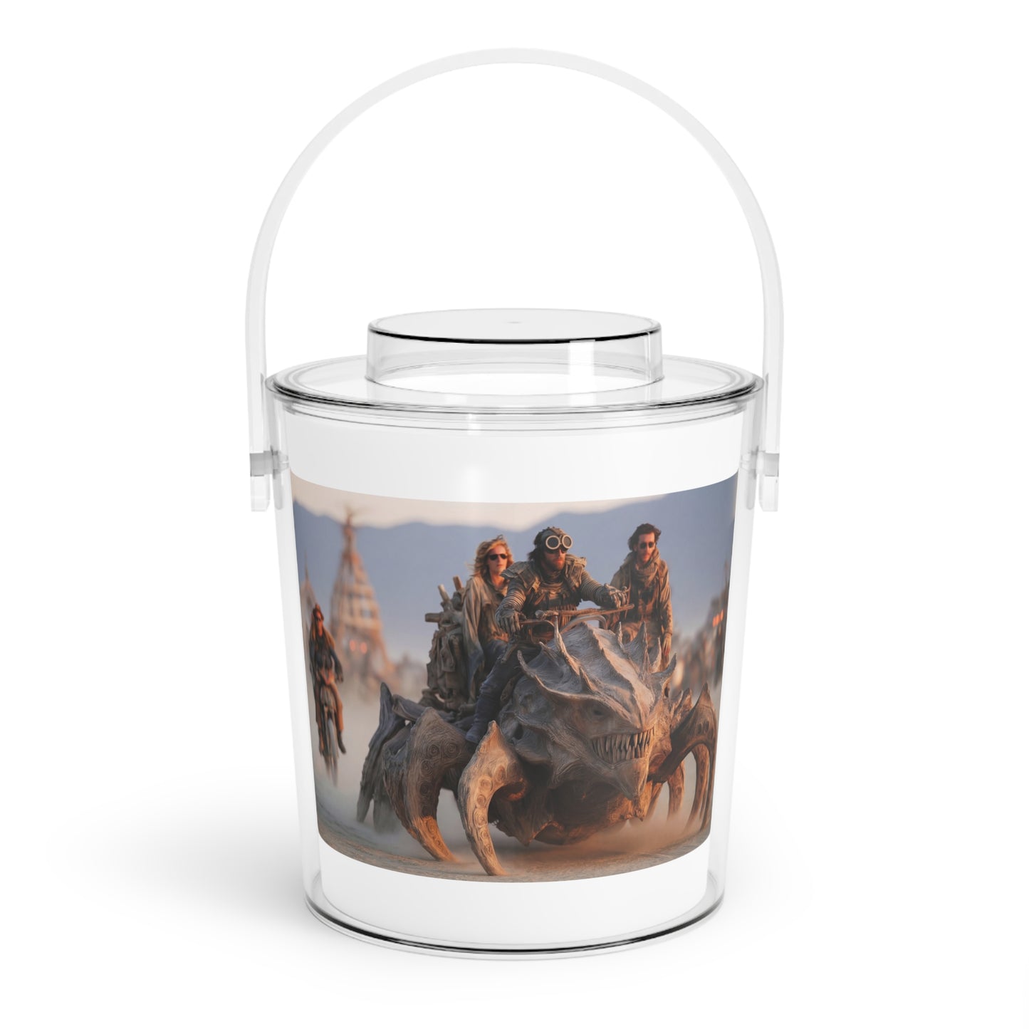 Desert Safari Riders Ice Bucket with Tongs – Sunset Dust and Steel Fangs