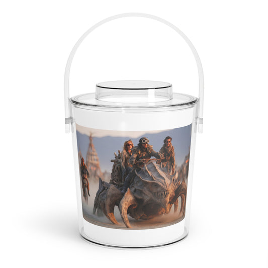 Desert Safari Riders Ice Bucket with Tongs – Sunset Dust and Steel Fangs