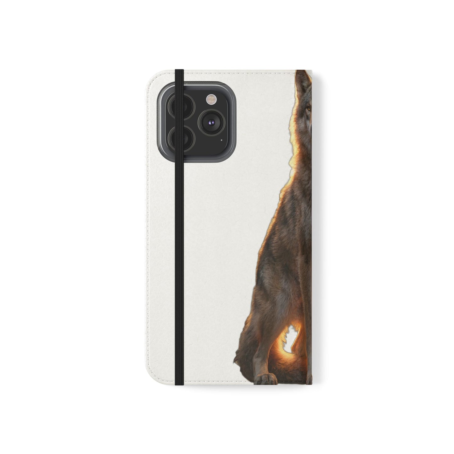 Sunlit Wolf Flip Cases – Golden Hour Sentinel Portrait
