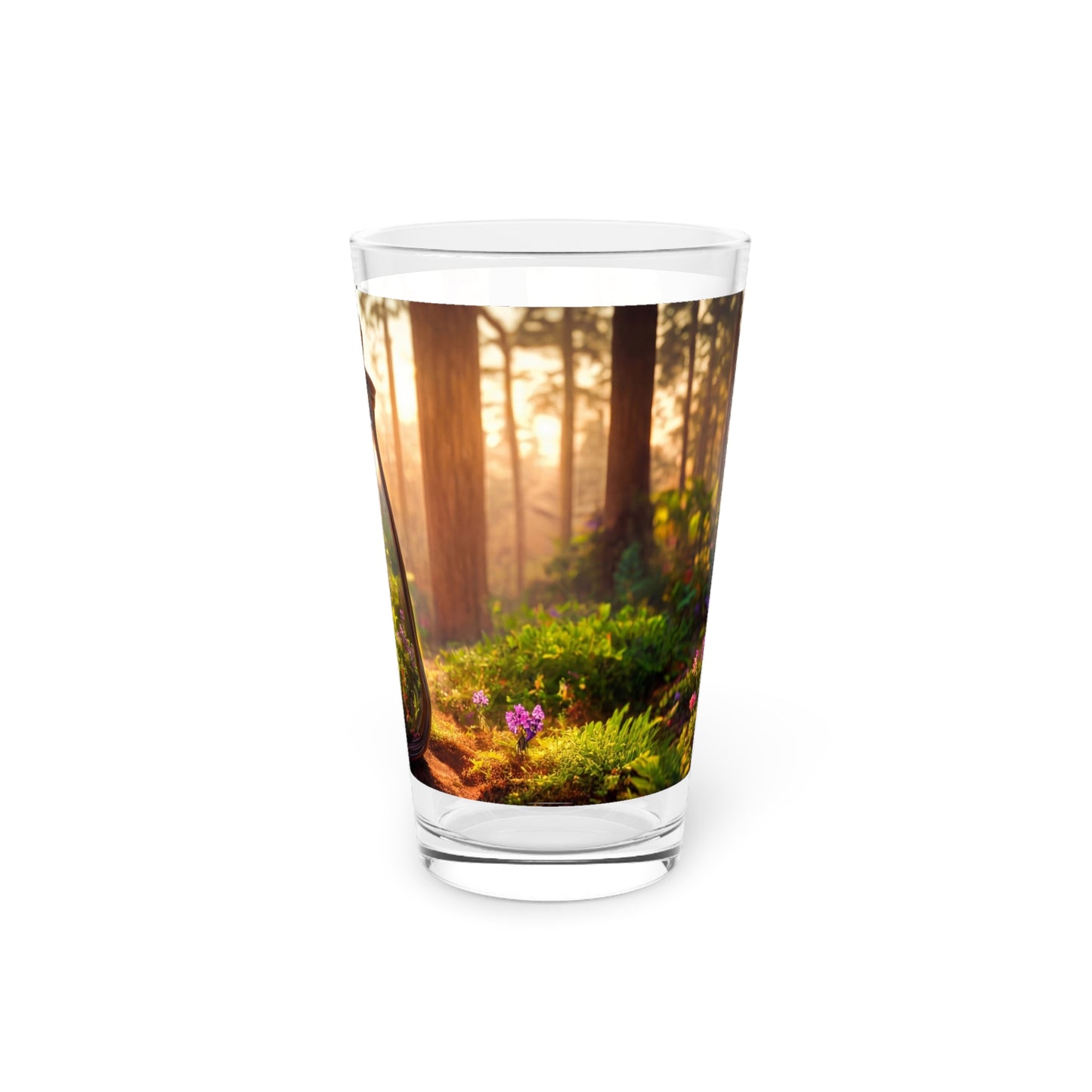 Enchanted Forest Terrarium Pint Glass – Golden Hour Microcosm