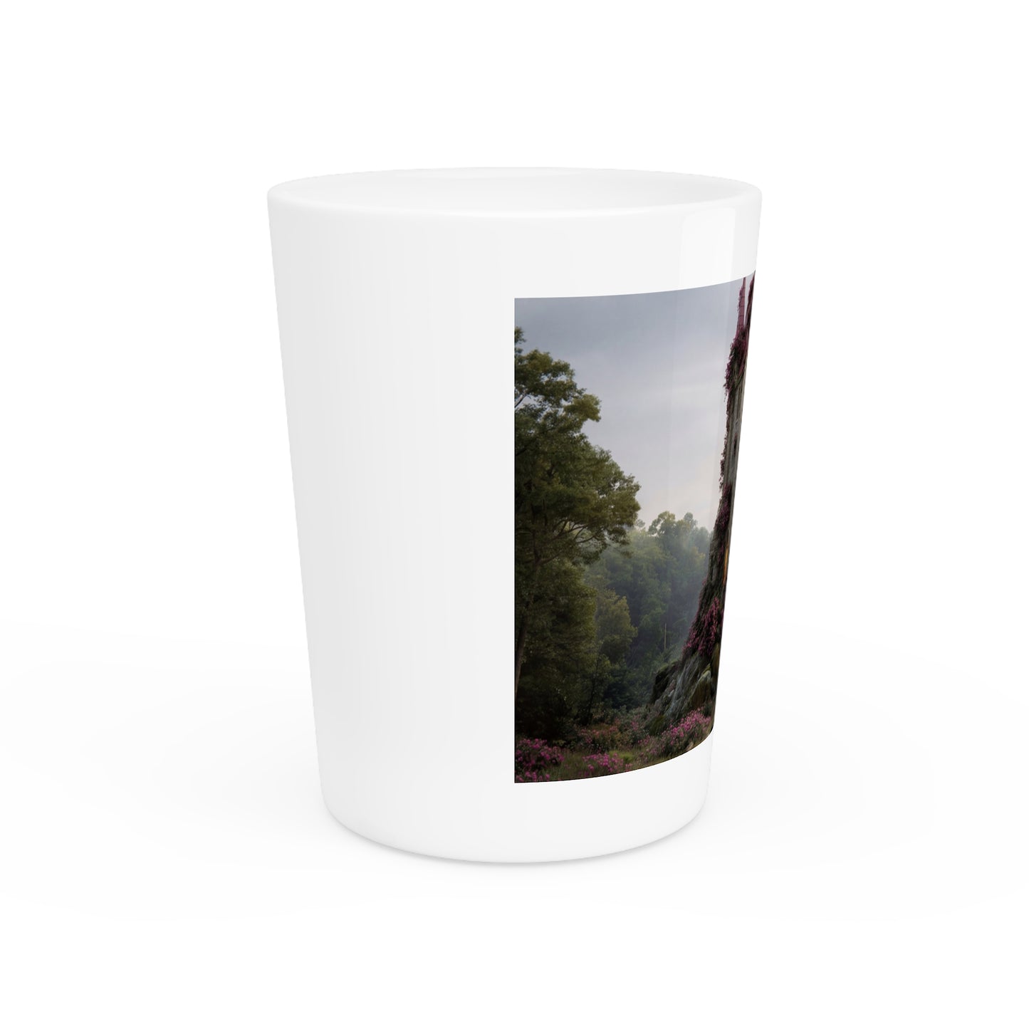 Rose-Clad Castle Shot Glass – Whispering Twilight Abode