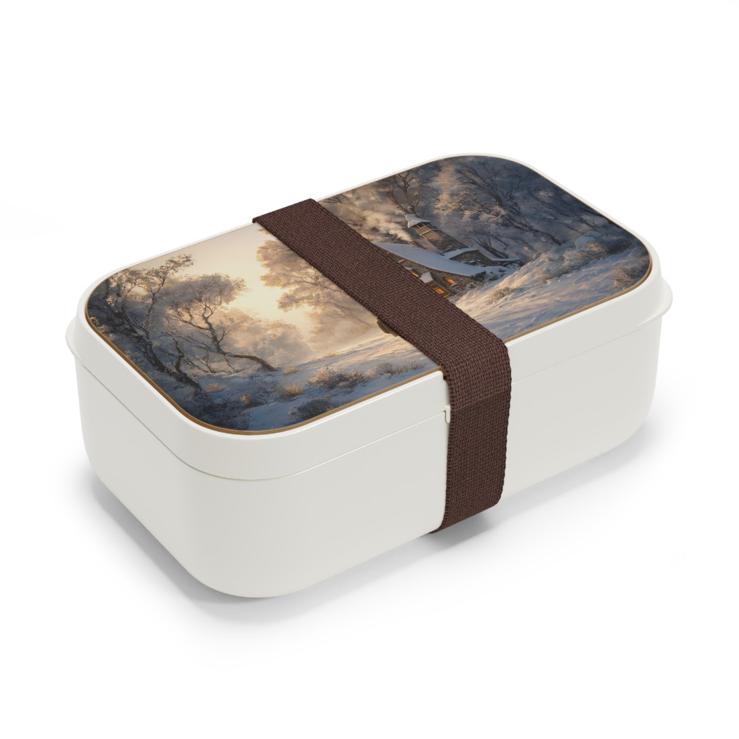 Winter Solstice Cottage Bento Lunch Box – Warm Hearth Through Frosty Woods