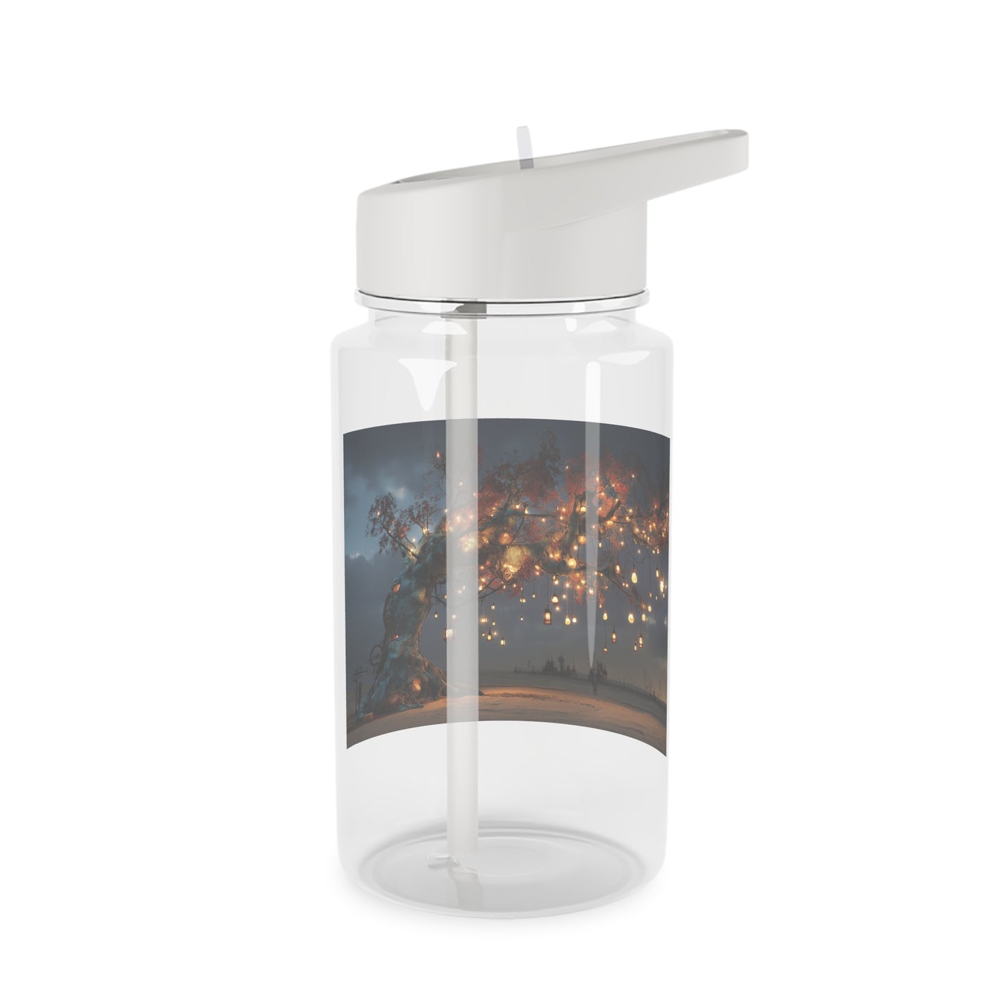 Lantern Tree Tritan Water Bottle – Blue-Gold Autumnal Desert Guardian