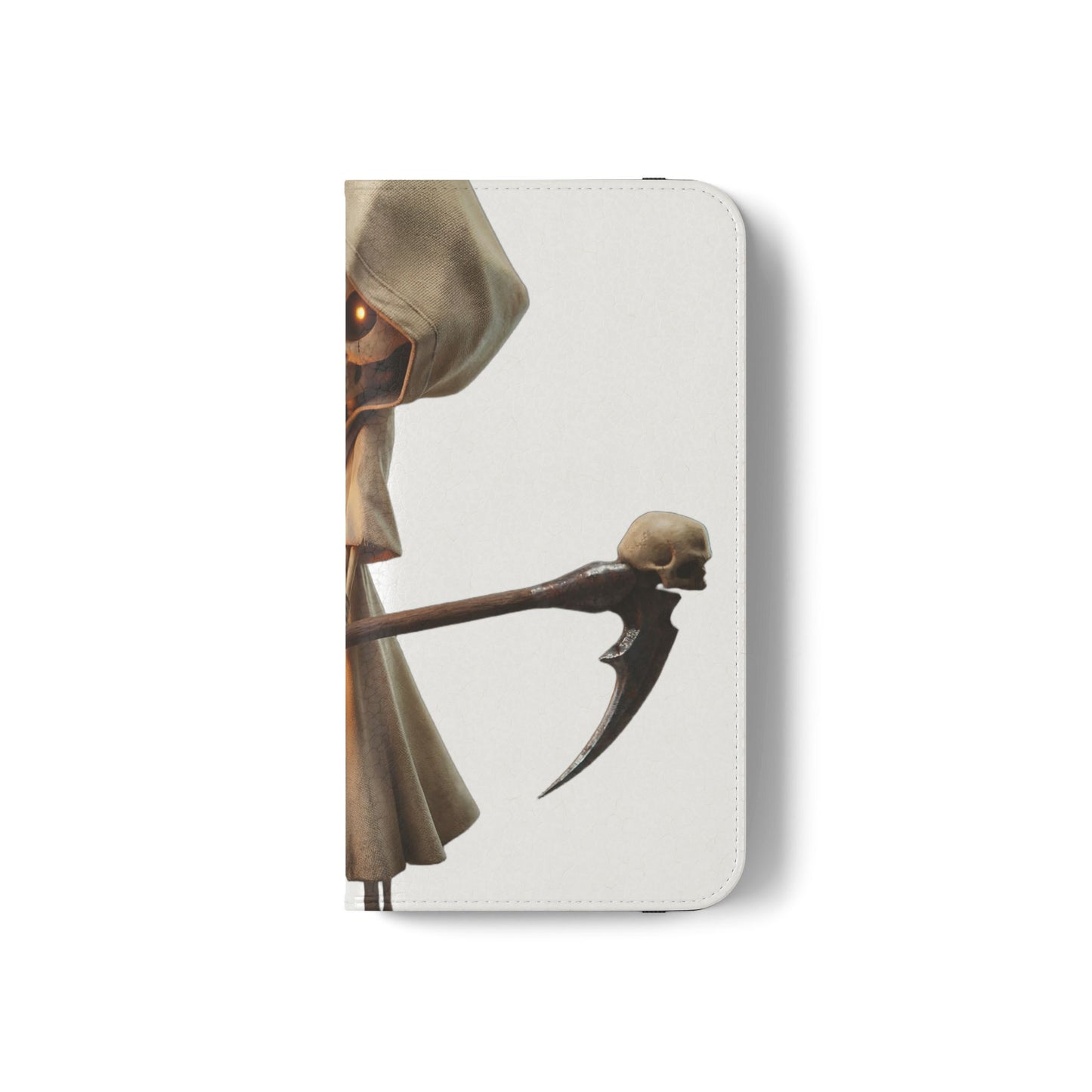 Lantern-Bearing Sentinel Flip Cases – Hooded Guardian with Scythe and Warm Glow
