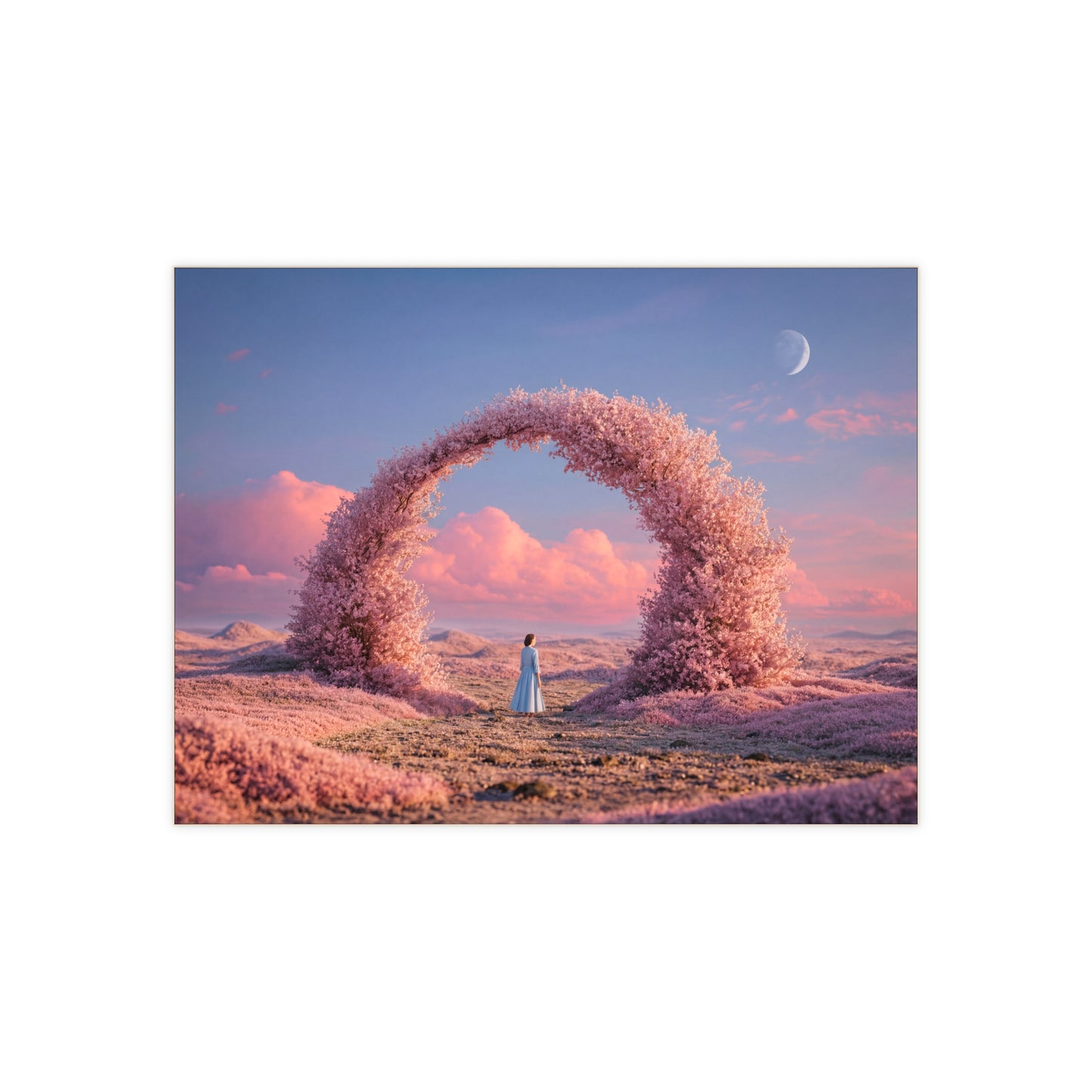 Cherry Blossom Portal Ceramic Photo Tile – A Whisper of Twilight