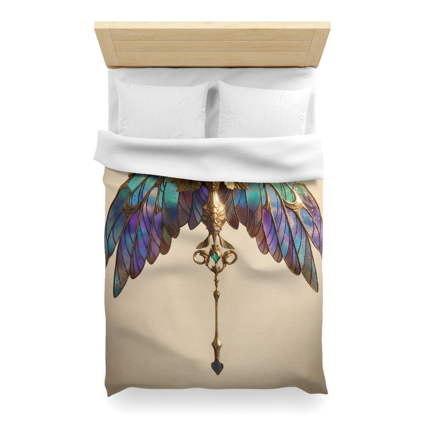 Celestial Phoenix Key Duvet Cover – Wings of Twilight and Starlight