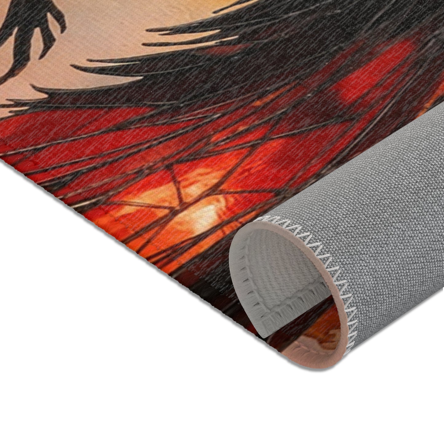 Stained Glass Phoenix Area Rug – Ember-Infused Artistry