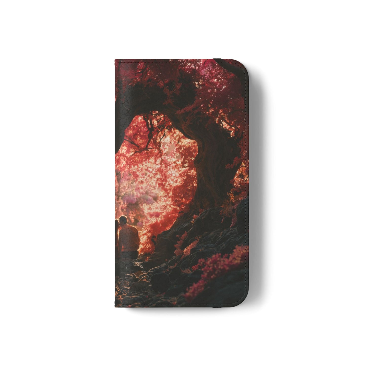 Crimson Arch Flip Cases – Heart-Shaped Canopy Romance