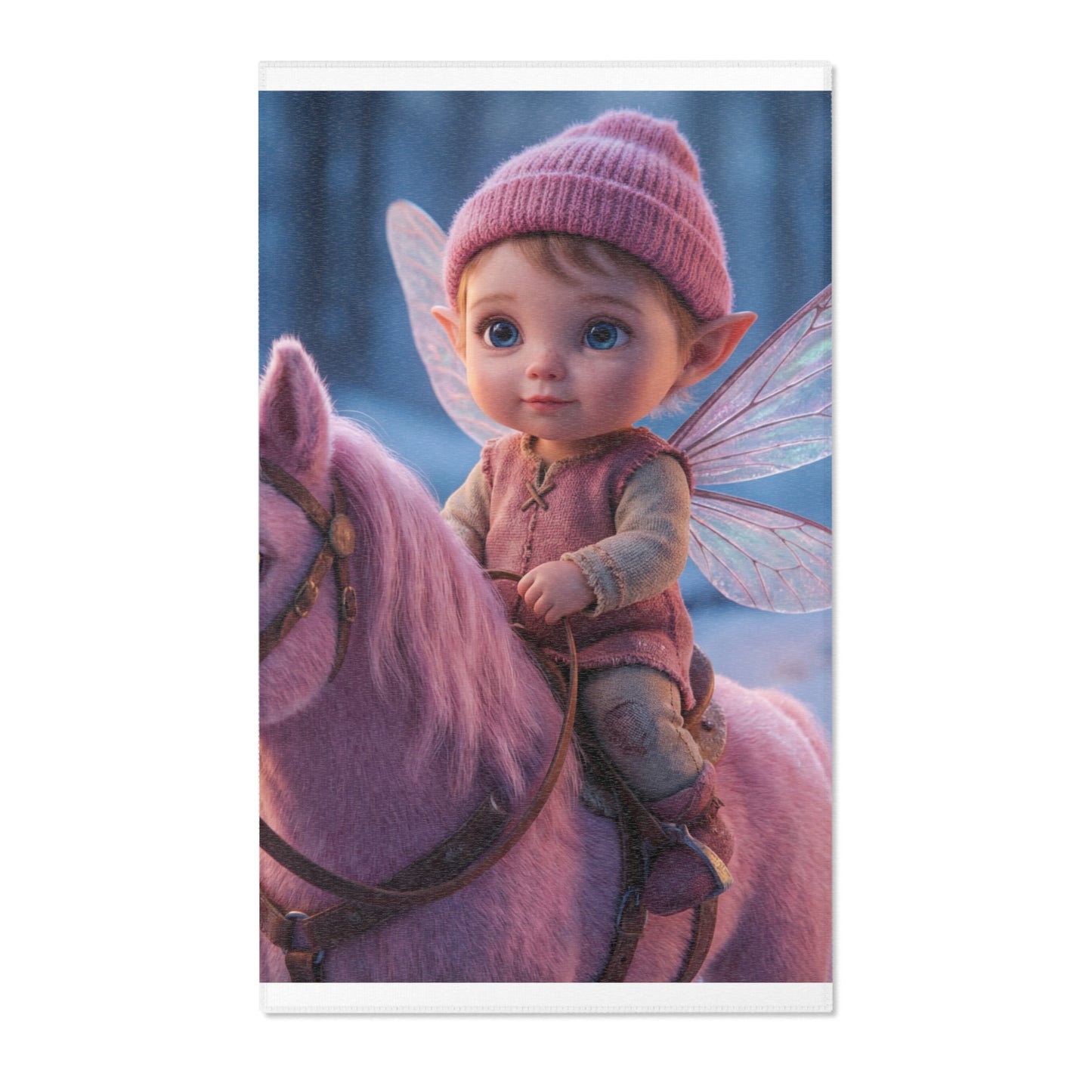 Fairy Riding Unicorn Area Rug – Snowglobe Winter Fantasy